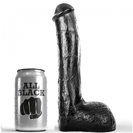 Dildouri - Dildo Realist All Black 23 cm x 5 cm pentru Experiente Anale Intense, din Material PVC Hipoalergenic
