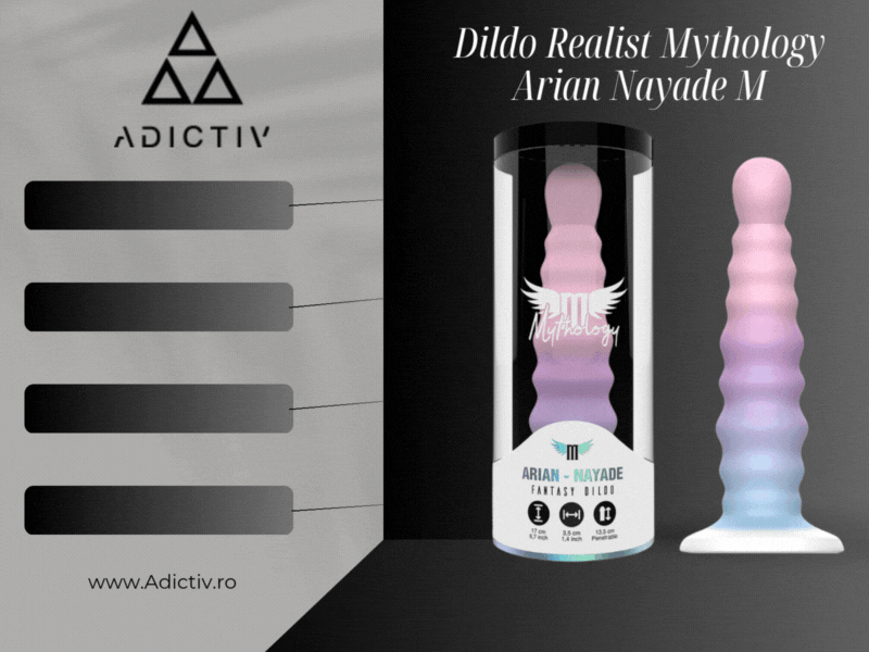 Dildo Realist Mythology Arian Nayade M – 17 cm, Silicon Premium, Cu Baza cu Suport Vacuum [1]