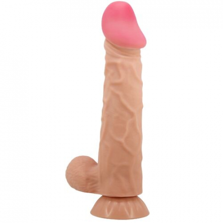 Dildouri - Dildo Realist Pretty Love cu Ventuza – Piele Glisanta si Textura cu Vene, 24 cm