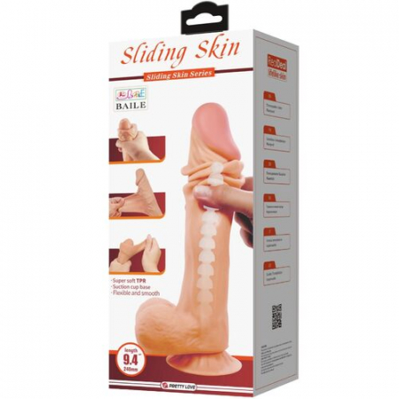 Dildo Realist Pretty Love cu Ventuza – Piele Glisanta si Textura cu Vene, 24 cm [6]