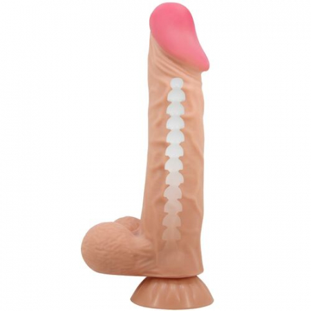 Dildo Realist Pretty Love cu Ventuza – Piele Glisanta si Textura cu Vene, 24 cm [5]