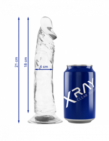 Dildouri - Dildo Realist Transparent X Ray Clear din Jelly, 21 x 4 cm