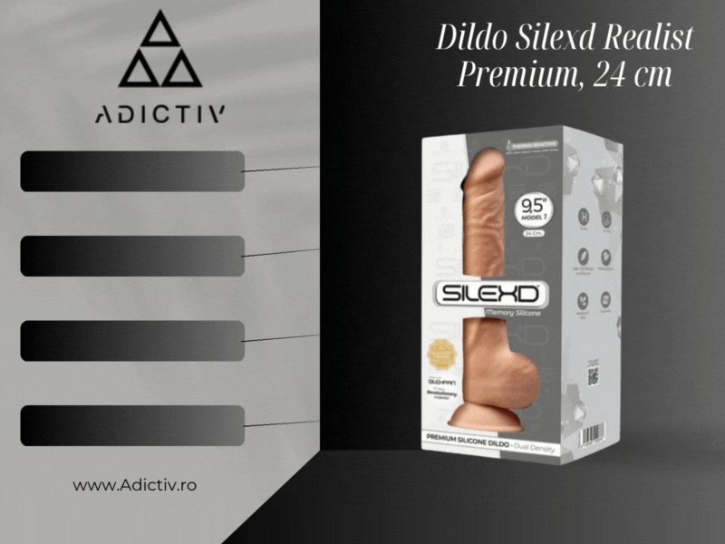Dildo Silexd Realist Premium Caramel, Model 1 9.5” cu Tehnologie Avansata, 24 cm [1]