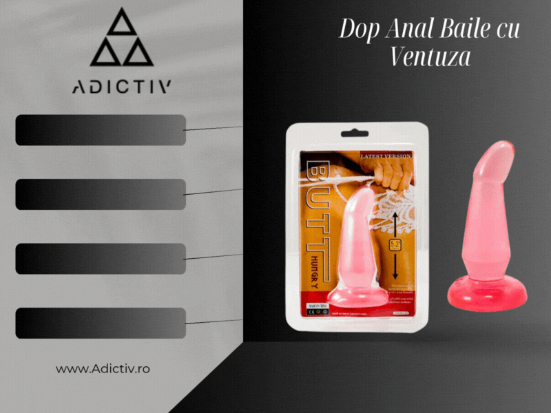 Dop Anal Baile cu Ventuza din Gelatina – Stimulare Confortabila, 13 cm x 4,8 cm [1]