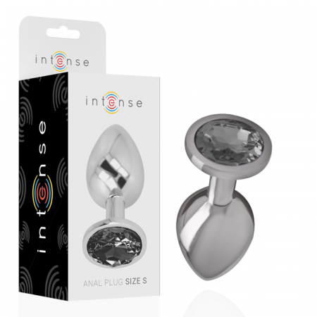 Dopuri anale - Dop Anal Intense cu Bijuterie Diamant, Metal Body-Safe, Negru, 7 cm, Marime S – Placere Glamuroasa si Eleganta