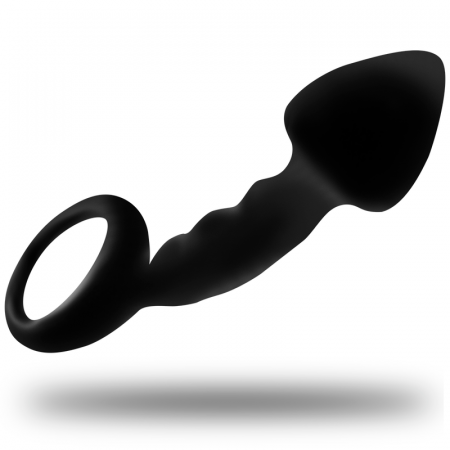 Dopuri anale - Dop Anal Ohmama din Silicon Nervurat cu Inel de Siguranta – 12.2 cm, Ideal pentru Incepatori