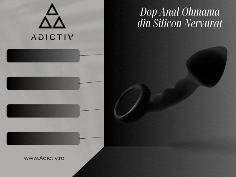 Dop Anal Ohmama din Silicon Nervurat cu Inel de Siguranta – 12.2 cm, Ideal pentru Incepatori [1]