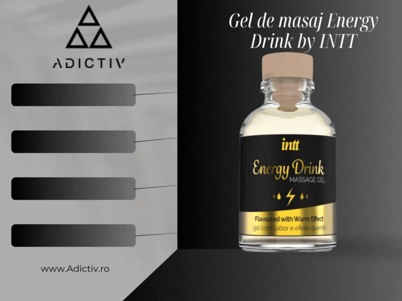 Gel de masaj Energy Drink by INTT, cu aroma de bautura energizanta si efect de incalzire, 30 ml [1]