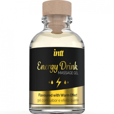 Cresterea libidoului - Gel de masaj Energy Drink by INTT, cu aroma de bautura energizanta si efect de incalzire, 30 ml