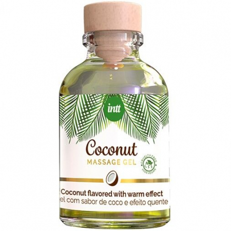 Cresterea libidoului - Massage Gel Vegan Coconut by INTT, gel de masaj vegan cu aroma si gust de cocos, 30 ml