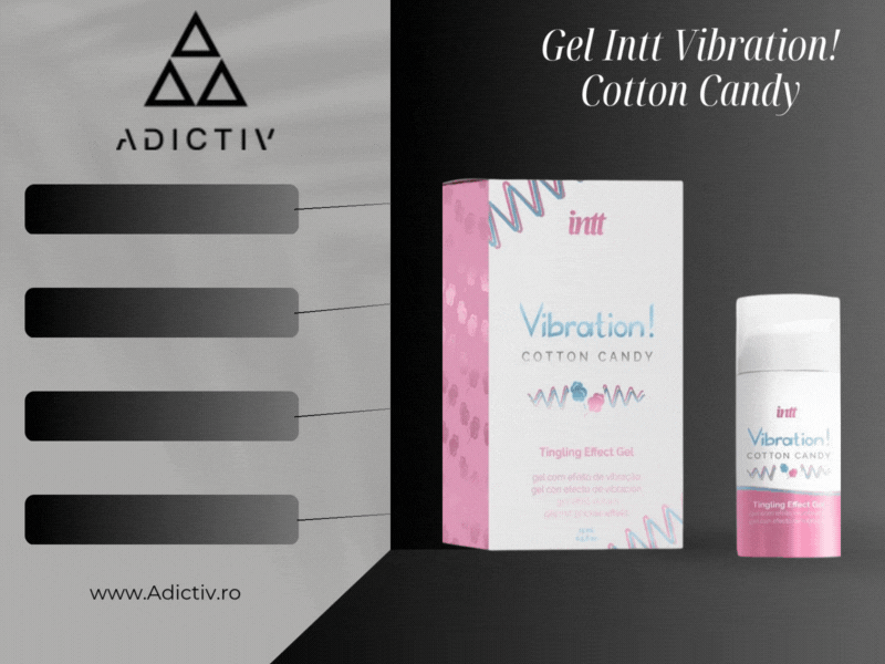 Gel Intt Vibration! Cotton Candy, Alb, cu Efect Vibrator, Aroma de Vata de Zahar, 15 ml, Stimulator Unisex [1]