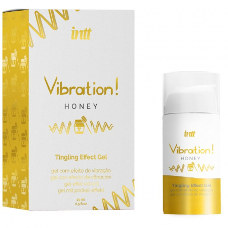 Geluri si creme pentru stimularea clitorisului - Gel Intt Vibration! Honey, cu Efect Vibrator, Aroma de Miere, 15 ml, Stimulator Unisex