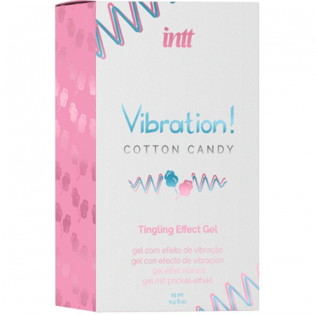 Gel Intt Vibration! Cotton Candy, Alb, cu Efect Vibrator, Aroma de Vata de Zahar, 15 ml, Stimulator Unisex [3]
