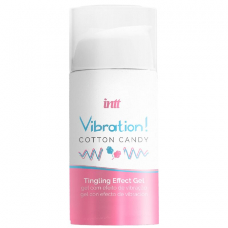 Gel Intt Vibration! Cotton Candy, Alb, cu Efect Vibrator, Aroma de Vata de Zahar, 15 ml, Stimulator Unisex [2]