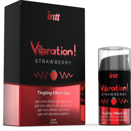 Gel stimulativ Vibration by INTT, lichid vibrat cu aroma de capsuni, 15 ml [2]