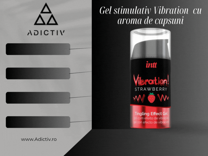 Gel stimulativ Vibration by INTT, lichid vibrat cu aroma de capsuni, 15 ml [1]