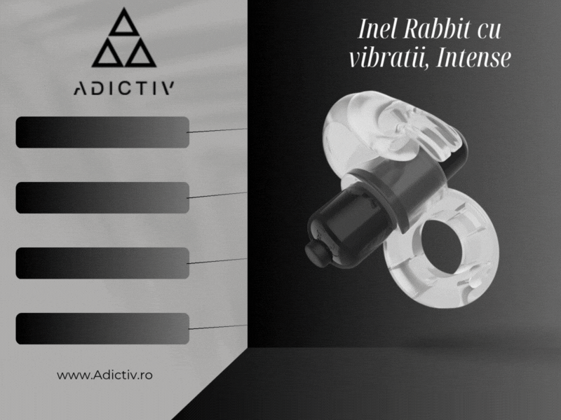 Inel Rabbit cu vibratii, Intense, din ABS, pentru stimulare clitoridiana si erectie prelungita [1]