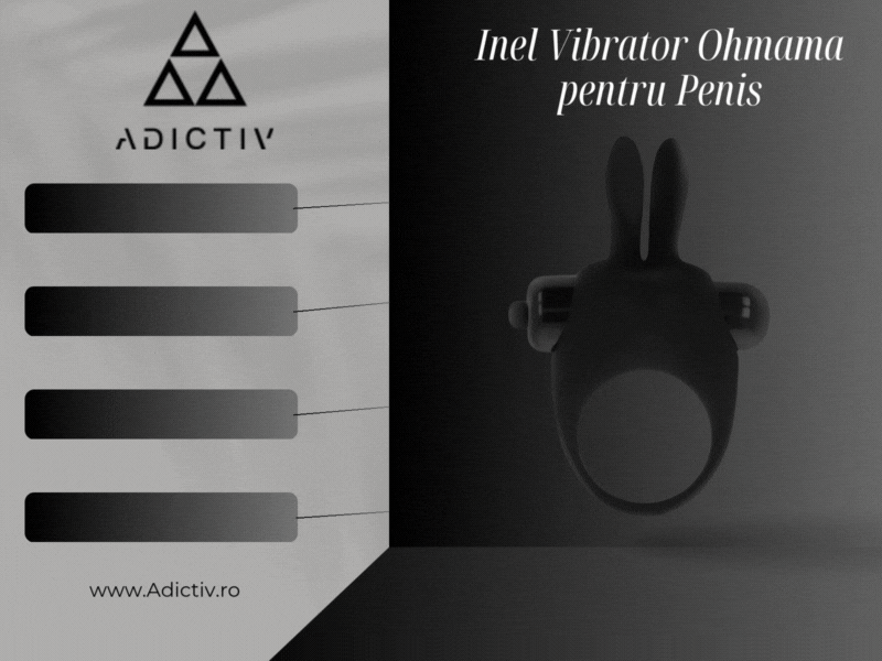 Inel Vibrator Ohmama pentru Penis cu Stimulator Rabbit si Vibratii Puternice [1]