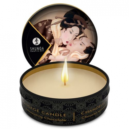 Masaj erotic - Lumanare pentru Masaj Shunga cu Aroma de Ciocolata, Ulei Cald pentru Masaj Senzual, 30 ml