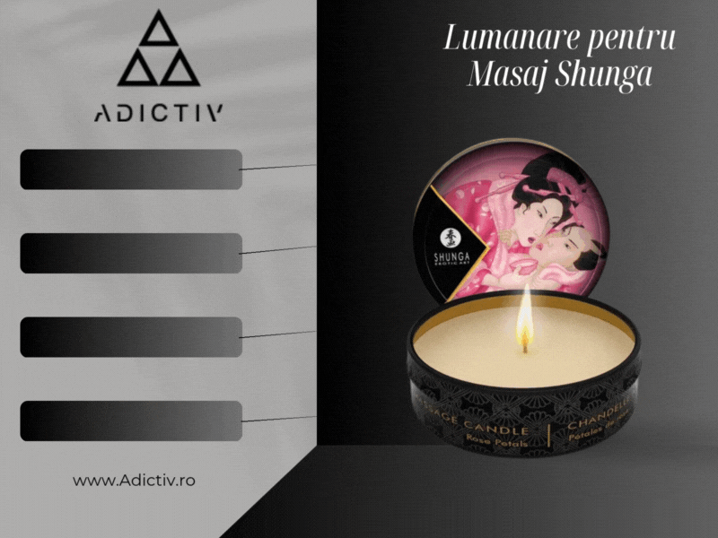 Lumanare pentru Masaj Shunga cu Aroma de Trandafiri, Ulei Cald pentru Masaj Senzual, 30 ml [1]