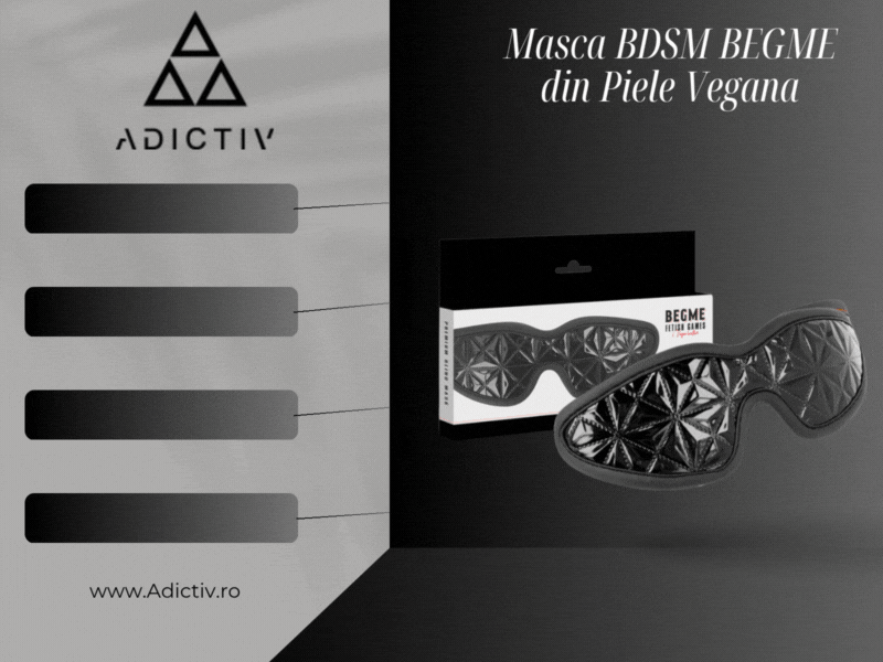 Masca BDSM BEGME din Piele Vegana, Elastica si Ajustabila pentru Jocuri Bondage [1]