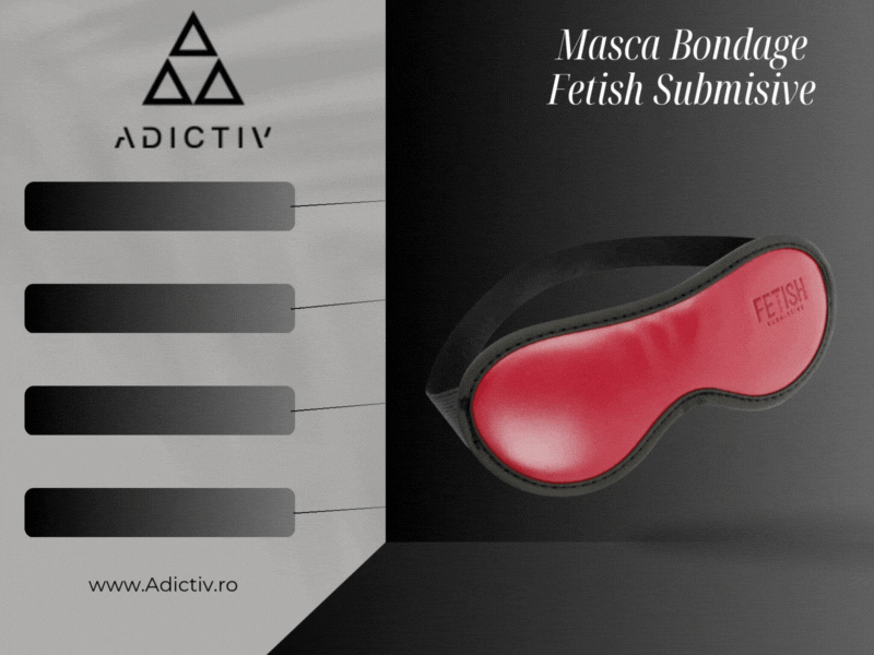 Masca Bondage Fetish Submisive din Piele Vegana Elastica – Accesoriu Ajustabil pentru Jocuri BDSM [1]