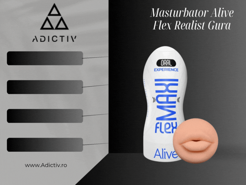 Masturbator Alive Flex Realist Gura, Marime M, 16 x 6 cm, din TPE [1]