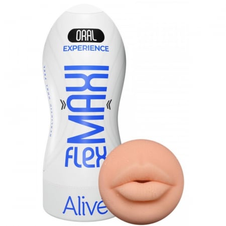 Masturbatoare - Masturbator Alive Flex Realist Gura, Marime L, 19 x 7,8 cm, din TPE Ultra Moale