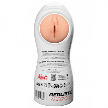 Masturbator Alive Flex Realist Vagin, Marime L, 19 x 7,8 cm, din TPE [4]