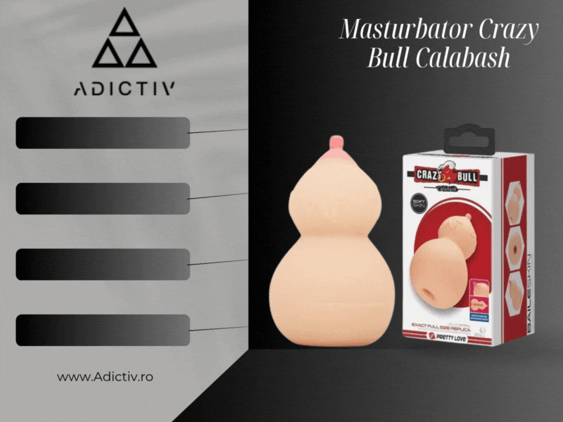 Masturbator Crazy Bull Calabash, în Forma de San, 15 cm, din TPR, Culoare Natur [1]