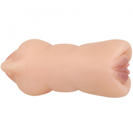 Masturbator Crazy Bull Zoey, Dublu, cu Vagin și Gura, 17 cm, din TPR, Culoare Natur [3]