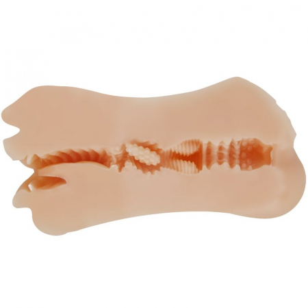 Masturbator Crazy Bull Zoey, Dublu, cu Vagin și Gura, 17 cm, din TPR, Culoare Natur [6]