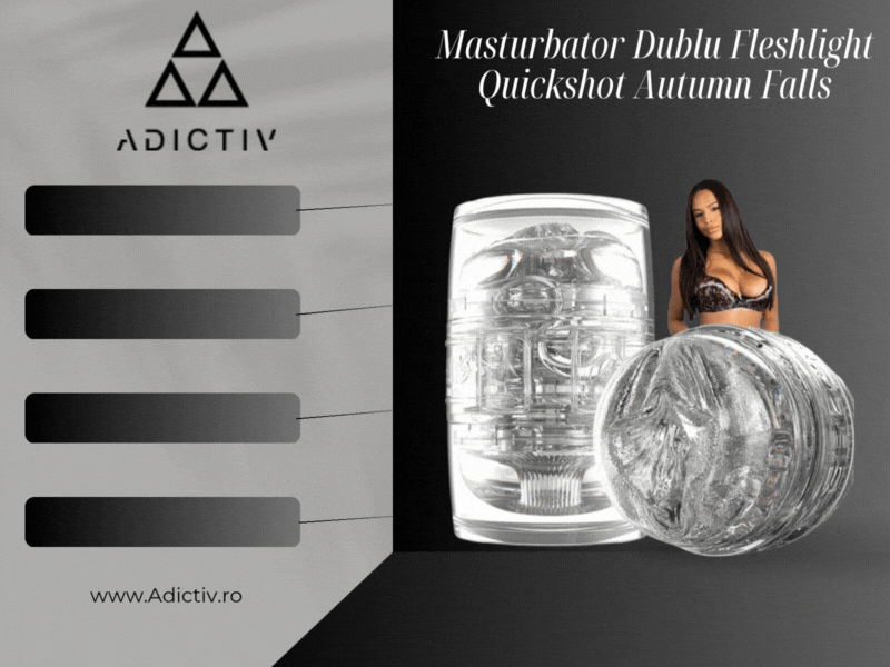 Masturbator Dublu Fleshlight Quickshot Autumn Falls, cu Vagin si Anus, Transparent [1]