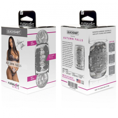 Masturbator Dublu Fleshlight Quickshot Autumn Falls, cu Vagin si Anus, Transparent [7]