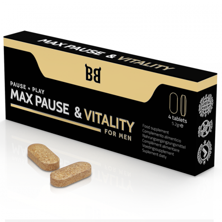 Capsule si suplimente - Capsule Black Bull Max Pause & Vitality – Supliment pentru Control si Performanta Masculina 4 buc