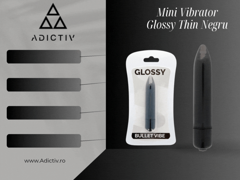 Mini Vibrator Glossy Thin Negru [1]