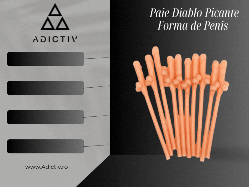 Set 10 paie in forma de penis, pentru suc si cocktailuri, Diablo Picante, pentru petreceri de neuitat [1]