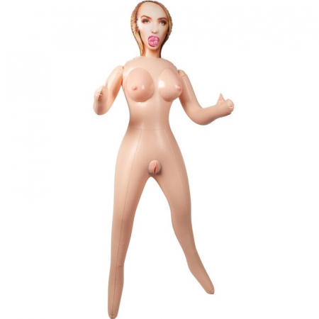 Papusa gonflabila Girl Next Door Love Doll de la CalExotics, din PVC, cu 3 orificii pentru placere variata [4]