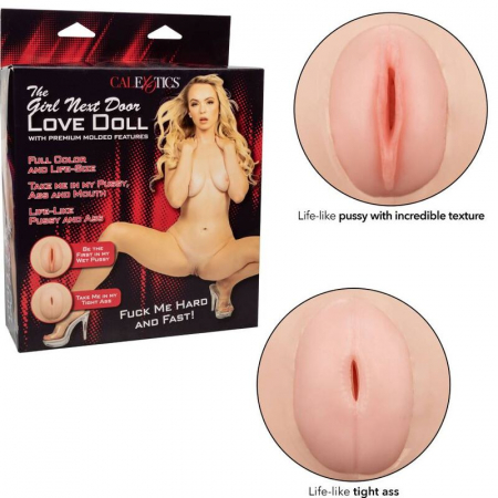 Papusa gonflabila Girl Next Door Love Doll de la CalExotics, din PVC, cu 3 orificii pentru placere variata [3]