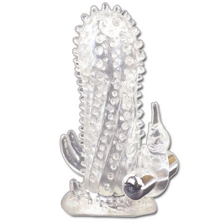 Stimularea erectiei - Prelungitor Penis Baile Brave Man cu Vibratii, Extra 4 cm Lungime, Stimulare Clitoridiana si Material Sigur, 18 cm