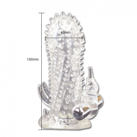 Prelungitor Penis Baile Brave Man cu Vibratii, Extra 4 cm Lungime, Stimulare Clitoridiana si Material Sigur, 18 cm [2]