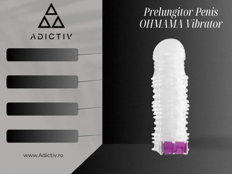 Prelungitor Penis OHMAMA Vibrator -Extensie Texturata, Stimulare Clitoris, 13 cm [1]