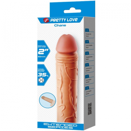 Prelungitor Penis Pretty Love Chane, Natural, 18 cm, cu 5 cm Extensie, Material TPR [6]