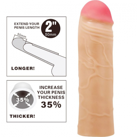 Prelungitor Penis Pretty Love Chane, Natural, 18 cm, cu 5 cm Extensie, Material TPR [5]