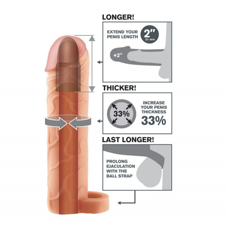 Prelungitor Penis Fantasy X-Tensions Perfect 2 - Extensie Realista 19 cm + 5.1 cm Extra [2]