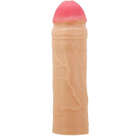 Prelungitoare penis - Prelungitor Penis Pretty Love Chane, Natural, 18 cm, cu 5 cm Extensie, Material TPR