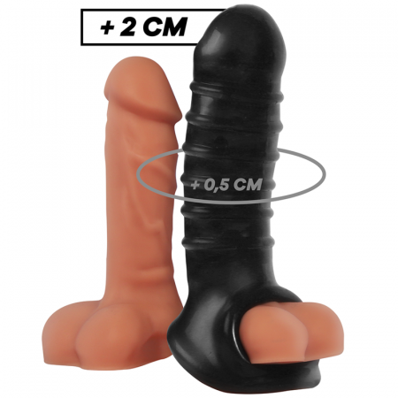 Prelungitor pentru Penis VirilXL Extension, Creste Grosimea si Lungimea cu 30%, Negru, Material Moale TPE, 13,5 cm [7]