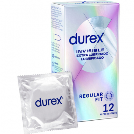 Prezervative - Prezervative Durex Invisible Extra Lubricado Regular Fit, 52 mm, Ultra Subtiri si Extra Sensibile, 12 Bucati
