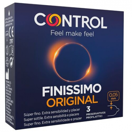 Prezervative - Prezervative Control Finissimo Extra Fine – Sensibilitate Maxima si Protectie Sigura, 3 buc, 54 mm