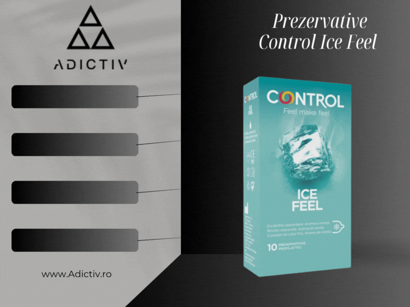 Prezervative Control Ice Feel cu Efect Racoritor si Aroma de Menta, 10 Bucati [1]